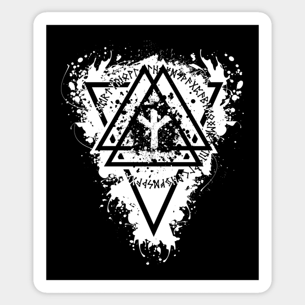 Algiz rune Sticker by opooqodesign